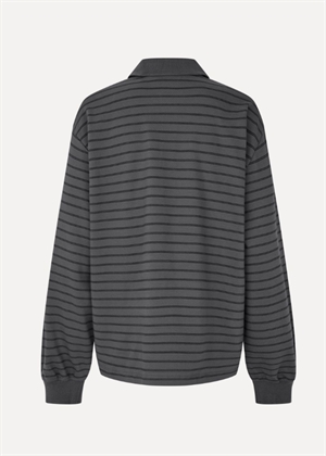 Pique longsleeve polo Gray Pinstripe ROTATE 